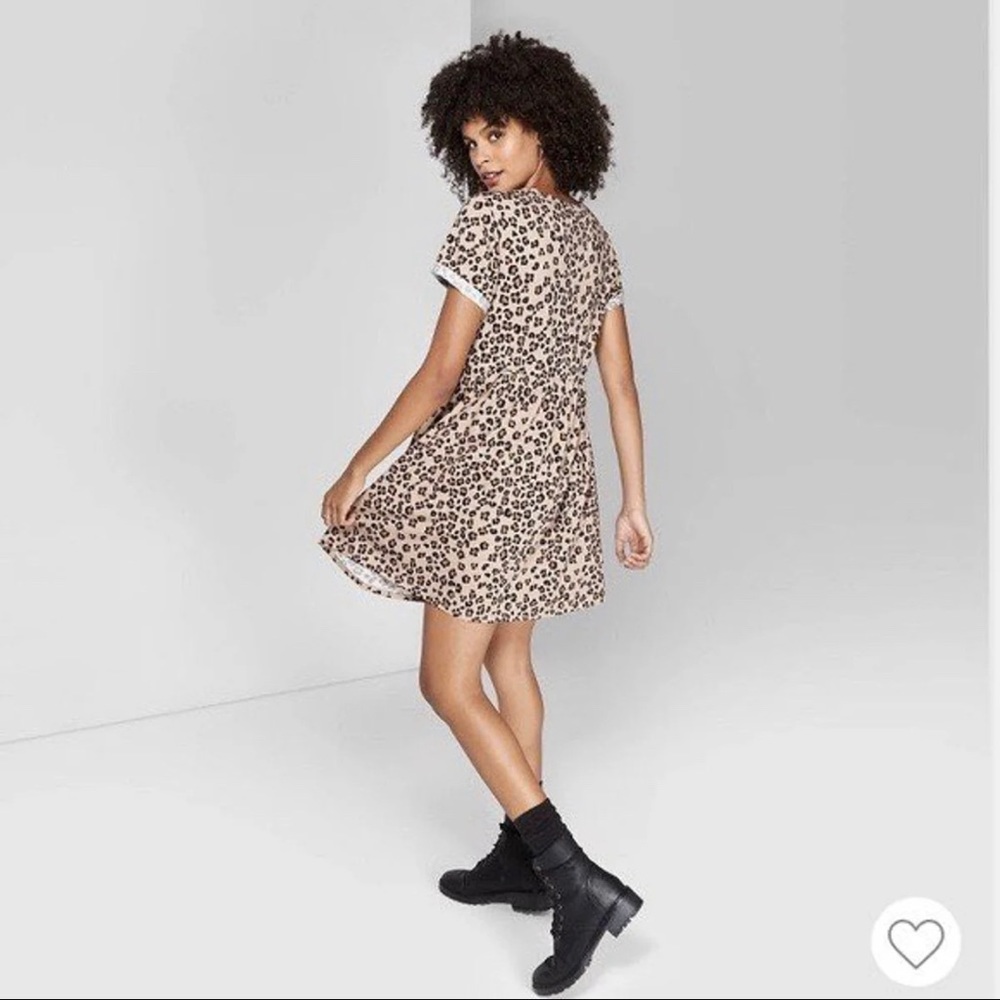 Wild Fable Leopard Print Babydoll Dress size small